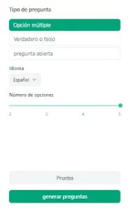 Opciones de preguntas y respuestas