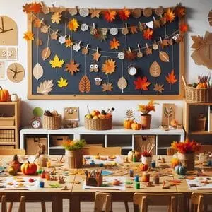 decoración clase para otoño